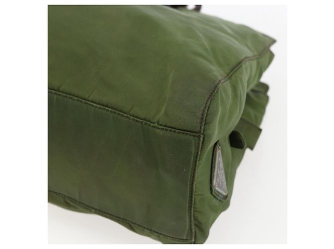 PRADA Borsa a mano in nylon verde Auth 170274 - vista 17