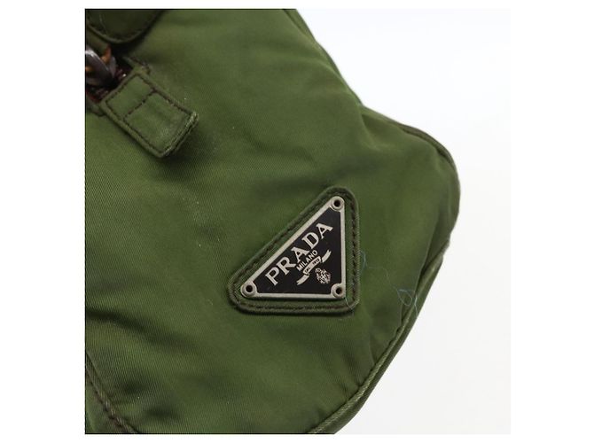 PRADA Borsa a mano in nylon verde Auth 170274 - vista 19