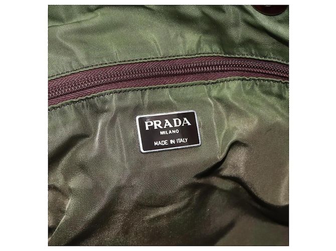 PRADA Borsa a mano in nylon verde Auth 170274 - vista 20