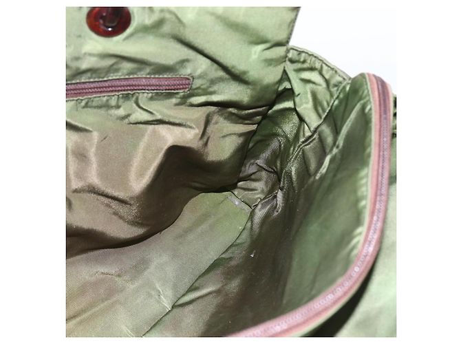 PRADA Borsa a mano in nylon verde Auth 170274 - vista 22