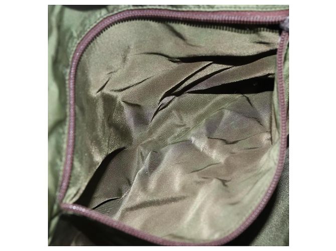 PRADA Borsa a mano in nylon verde Auth 170274 - vista 24