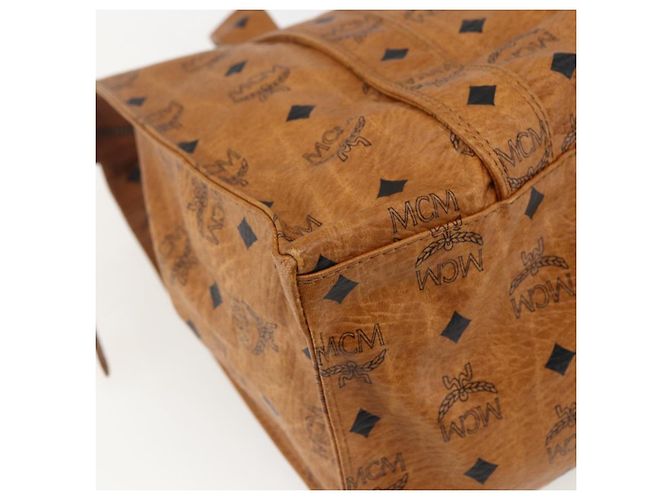 Borsa tote MCM Logogram Vicetos PVC Marrone Oro Auth 170393 D'oro - vista 13