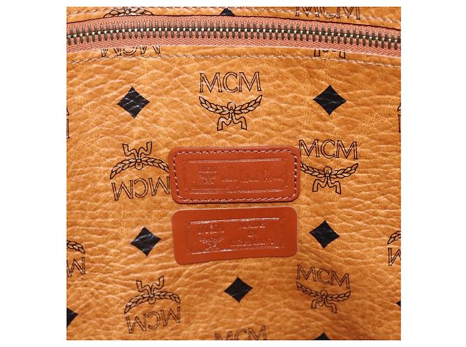 Borsa tote MCM Logogram Vicetos PVC Marrone Oro Auth 170393 D'oro - vista 16