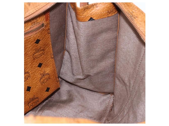 Borsa tote MCM Logogram Vicetos PVC Marrone Oro Auth 170393 D'oro - vista 19