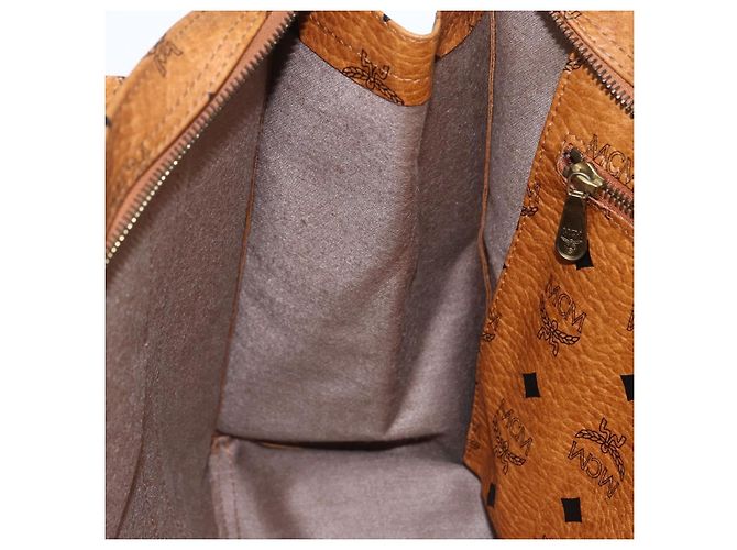 Borsa tote MCM Logogram Vicetos PVC Marrone Oro Auth 170393 D'oro - vista 20