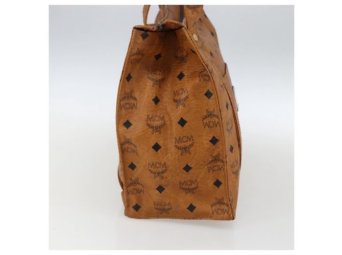 Borsa tote MCM Logogram Vicetos PVC Marrone Oro Auth 170393 D'oro - vista 4