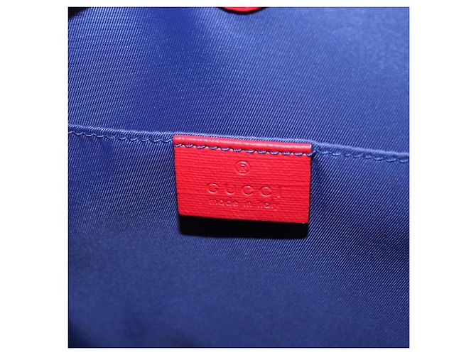 Borsa Tote GUCCI PVC Blu Navy Argento 605614 Auth 159842M - vista 14