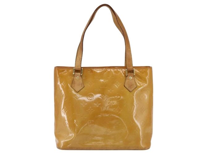 LOUIS VUITTON Monogram Vernis Houston Hand Bag Beige M91004 LV Auth hk3345 - view 13