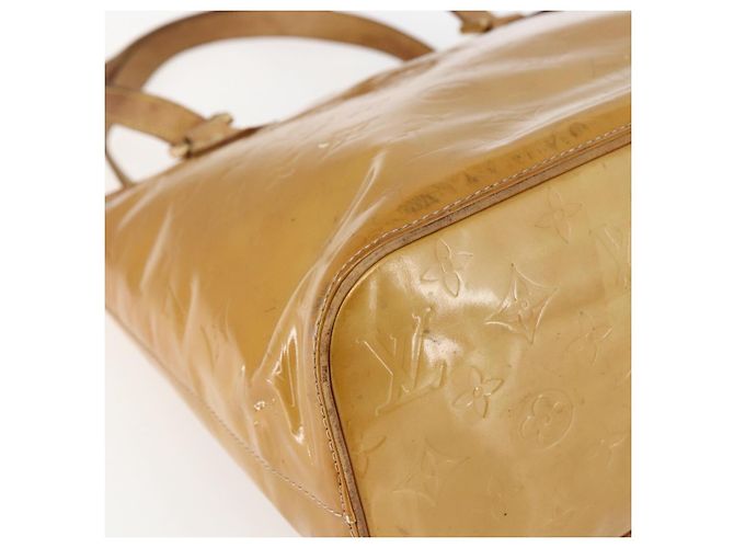 LOUIS VUITTON Monogram Vernis Houston Hand Bag Beige M91004 LV Auth hk3345 - view 14