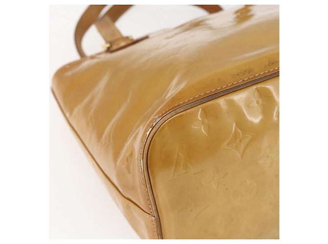 LOUIS VUITTON Monogram Vernis Houston Hand Bag Beige M91004 LV Auth hk3345 - view 16