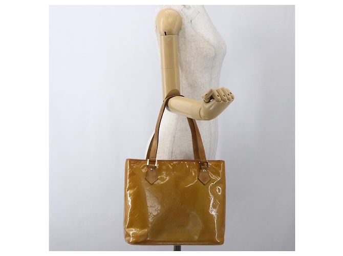 LOUIS VUITTON Monogram Vernis Houston Hand Bag Beige M91004 LV Auth hk3345 - view 23