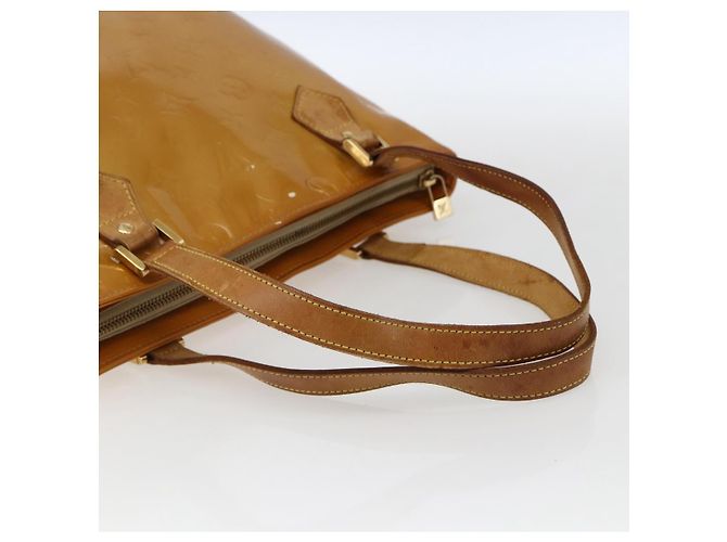 LOUIS VUITTON Monogram Vernis Houston Hand Bag Beige M91004 LV Auth hk3345 - view 7