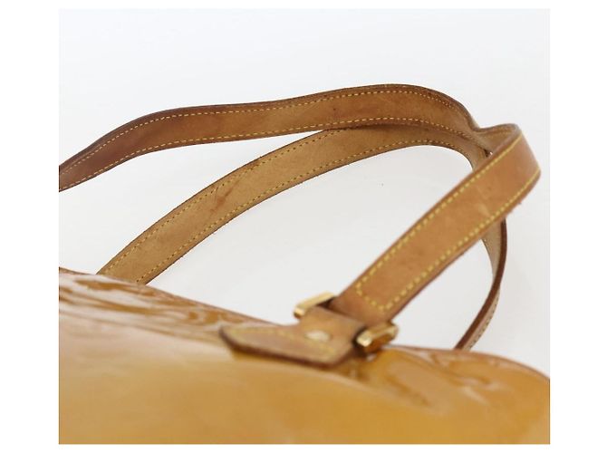 LOUIS VUITTON Monogram Vernis Houston Hand Bag Beige M91004 LV Auth hk3345 - view 8