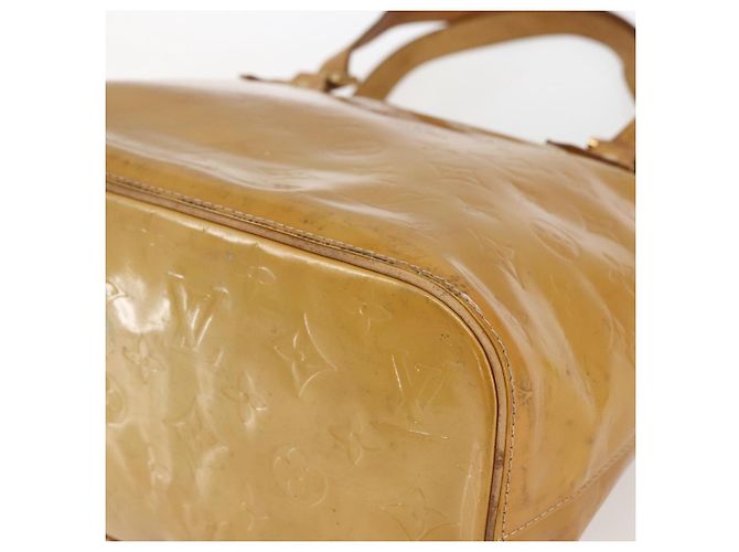 LOUIS VUITTON Monogram Vernis Houston Hand Bag Beige M91004 LV Auth hk3345 - view 9