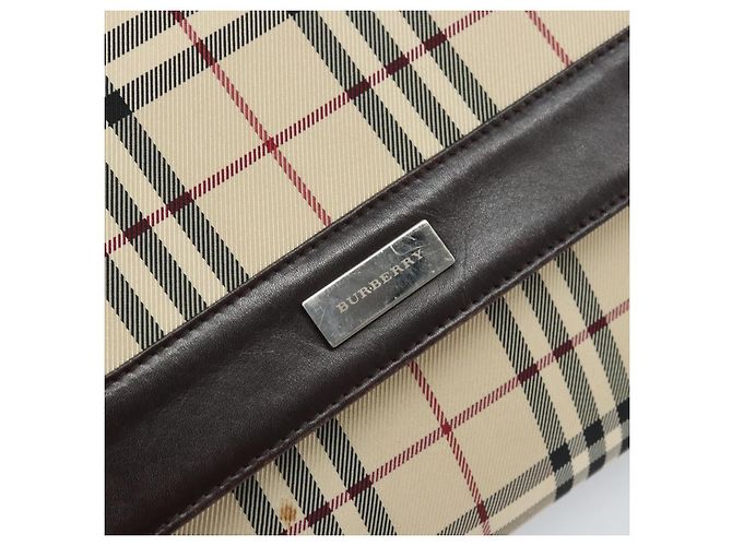 Borsa a spalla Nova Check in nylon beige e argento Auth ep13178 di BURBERRY - vista 17