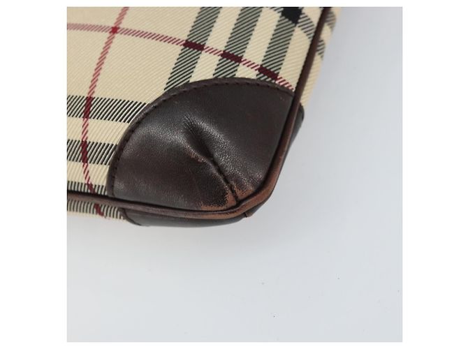 Borsa a spalla Nova Check in nylon beige e argento Auth ep13178 di BURBERRY - vista 9