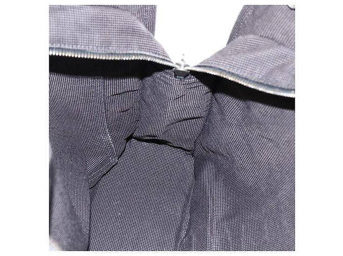 Hermès HERMES Borsa a Mano Her Line Tote MM in Tela Grigia Auth 163456 Marrone - vista 17