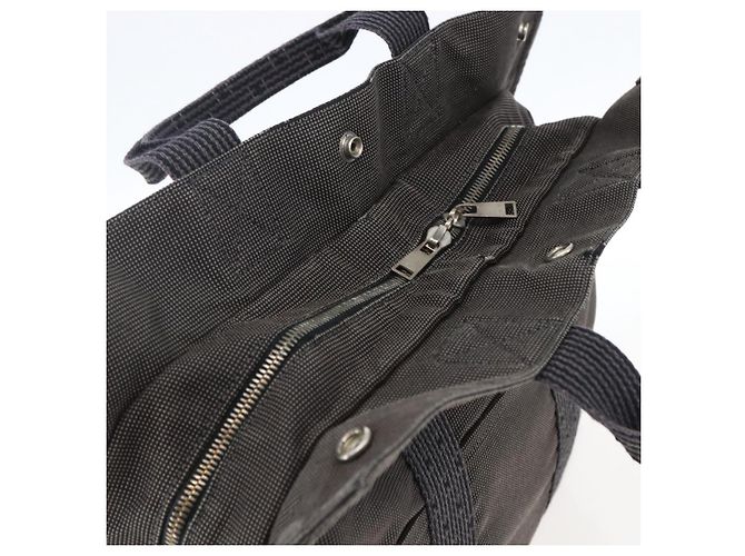 Hermès HERMES Borsa a Mano Her Line Tote MM in Tela Grigia Auth 163456 Marrone - vista 6