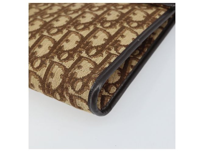 Borsa a Spalla in Tela Trotter Christian Dior Beige Oro Auth 170604 D'oro - vista 10