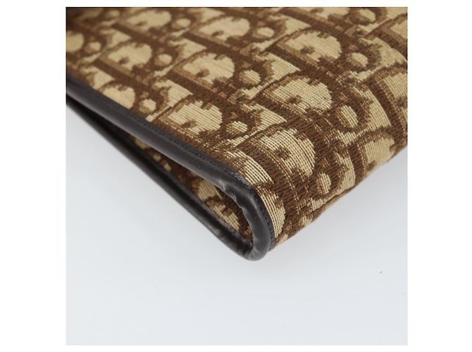 Borsa a Spalla in Tela Trotter Christian Dior Beige Oro Auth 170604 D'oro - vista 11