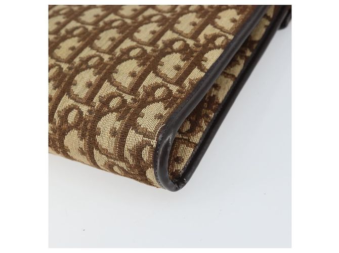 Borsa a Spalla in Tela Trotter Christian Dior Beige Oro Auth 170604 D'oro - vista 12