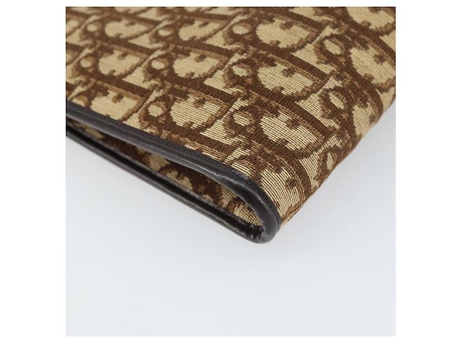 Borsa a Spalla in Tela Trotter Christian Dior Beige Oro Auth 170604 D'oro - vista 13