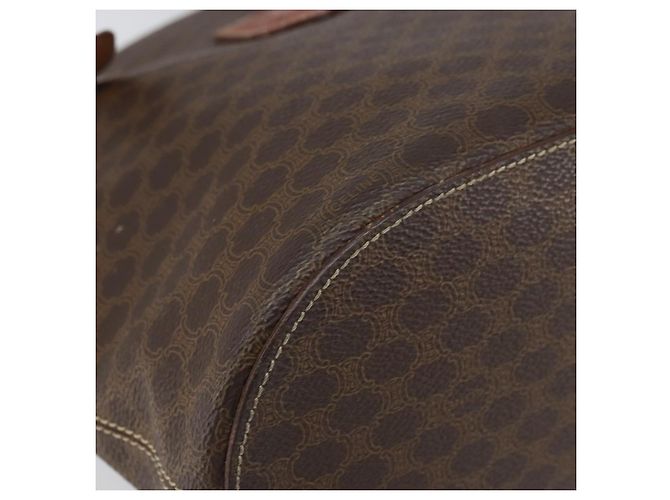 Céline Borsa tote in tela Macadam CELINE in pelle PVC marrone oro Auth ep13195 D'oro - vista 11