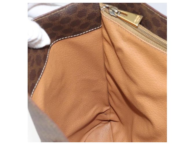 Céline Borsa tote in tela Macadam CELINE in pelle PVC marrone oro Auth ep13195 D'oro - vista 19