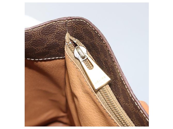 Céline Borsa tote in tela Macadam CELINE in pelle PVC marrone oro Auth ep13195 D'oro - vista 20