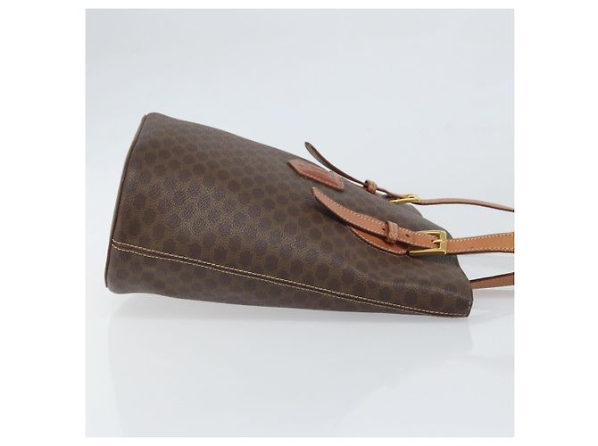 Céline Borsa tote in tela Macadam CELINE in pelle PVC marrone oro Auth ep13195 D'oro - vista 4