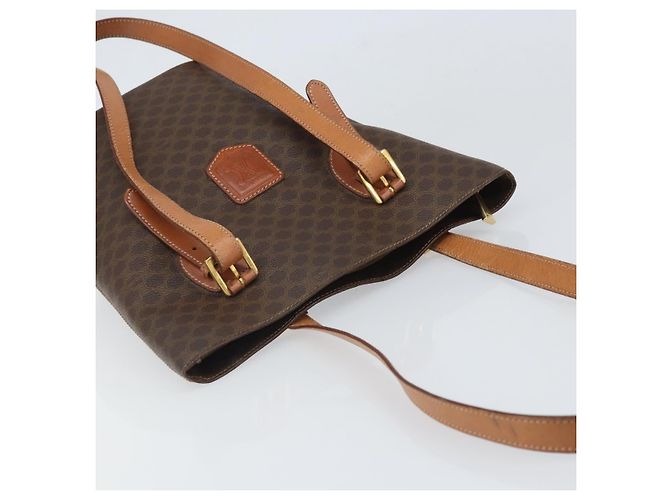 Céline Borsa tote in tela Macadam CELINE in pelle PVC marrone oro Auth ep13195 D'oro - vista 6
