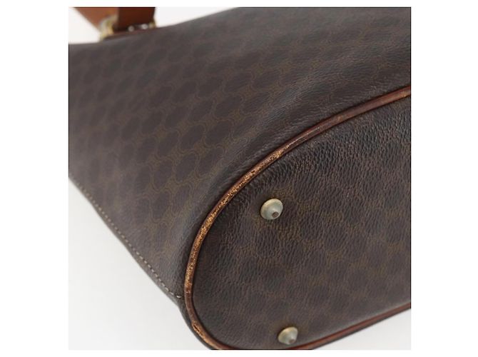 Céline Borsa tote in tela Macadam CELINE in pelle PVC marrone oro Auth ka2135 D'oro - vista 11