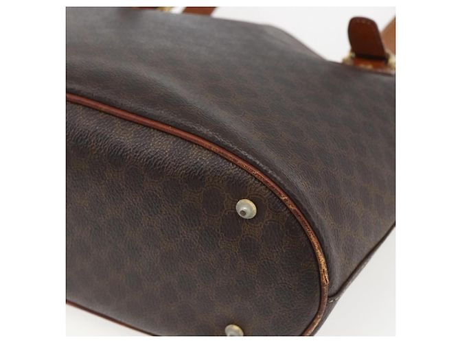 Céline Borsa tote in tela Macadam CELINE in pelle PVC marrone oro Auth ka2135 D'oro - vista 12