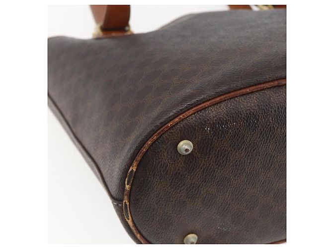 Céline Borsa tote in tela Macadam CELINE in pelle PVC marrone oro Auth ka2135 D'oro - vista 13