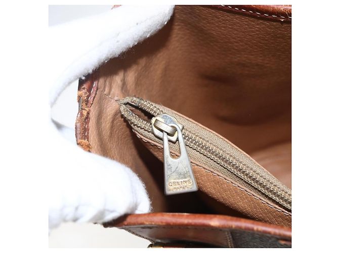 Céline Borsa tote in tela Macadam CELINE in pelle PVC marrone oro Auth ka2135 D'oro - vista 15