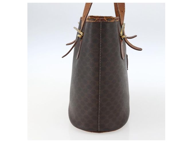Céline Borsa tote in tela Macadam CELINE in pelle PVC marrone oro Auth ka2135 D'oro - vista 4