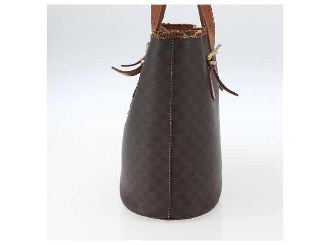 Céline Borsa tote in tela Macadam CELINE in pelle PVC marrone oro Auth ka2135 D'oro - vista 5