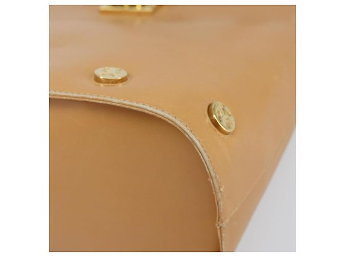 Borsa a mano in pelle beige oro Auth BA9917 di Salvatore Ferragamo D'oro - vista 10