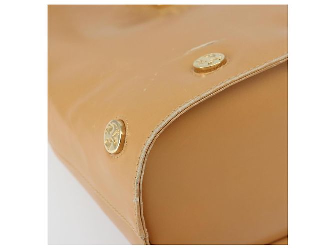 Borsa a mano in pelle beige oro Auth BA9917 di Salvatore Ferragamo D'oro - vista 11