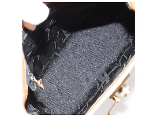 Borsa a mano in pelle beige oro Auth BA9917 di Salvatore Ferragamo D'oro - vista 16
