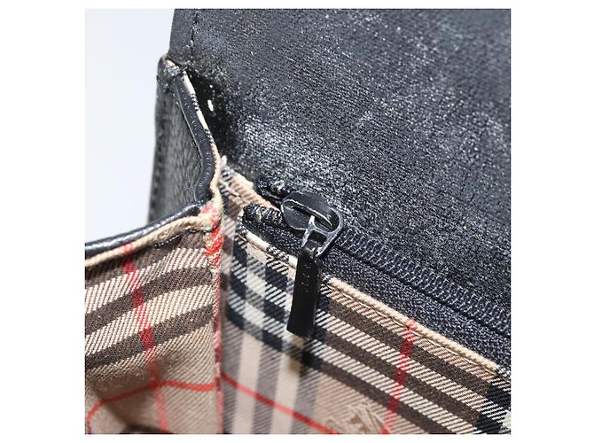 Borsa a Spalla Burberrys in Pelle Nera e Oro Auth BA9914 Nero D'oro - vista 12