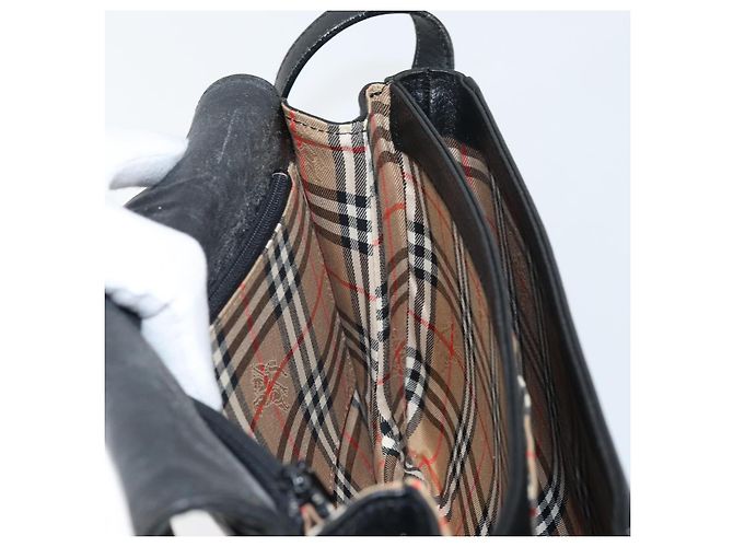 Borsa a Spalla Burberrys in Pelle Nera e Oro Auth BA9914 Nero D'oro - vista 18