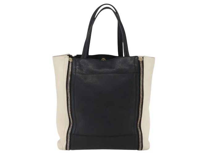 Borsa tote in pelle Salvatore Ferragamo bianca e nera Auth bs32829 Nero Bianco - vista 3