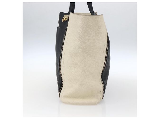 Borsa tote in pelle Salvatore Ferragamo bianca e nera Auth bs32829 Nero Bianco - vista 5