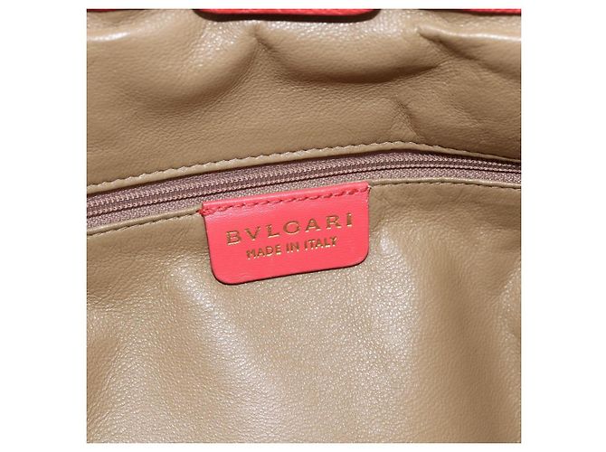 Bulgari Borsa a mano BVLGARI in pelle rosa e oro Auth BA9905 D'oro - vista 17