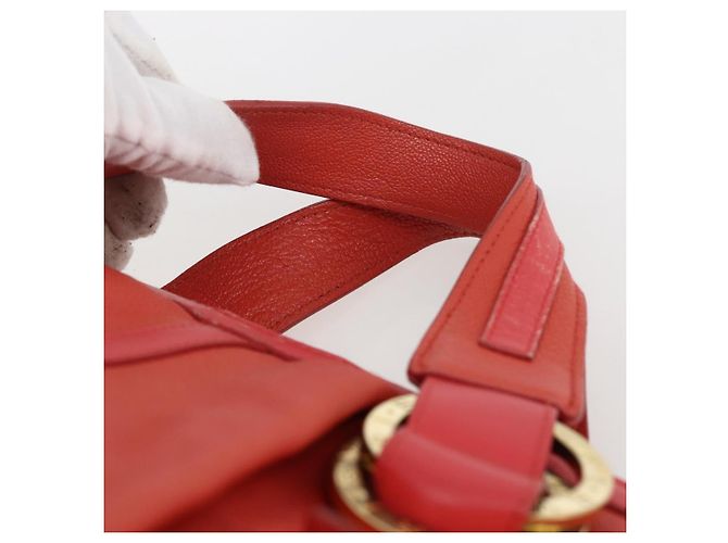 Bulgari Borsa a mano BVLGARI in pelle rosa e oro Auth BA9905 D'oro - vista 8