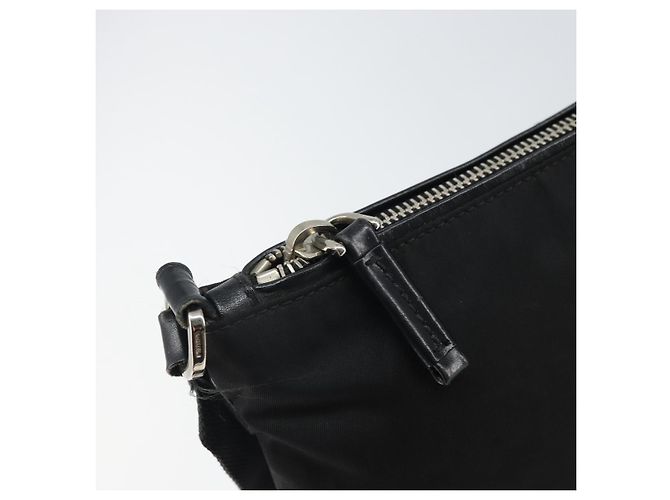 Borsa a Spalla PRADA in Nylon Pelle Nera Argento Autentica 169453 Nero - vista 10