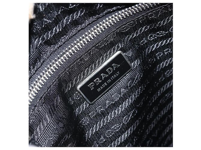 Borsa a Spalla PRADA in Nylon Pelle Nera Argento Autentica 169453 Nero - vista 18