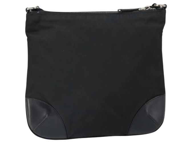 Borsa a Spalla PRADA in Nylon Pelle Nera Argento Autentica 169453 Nero - vista 2