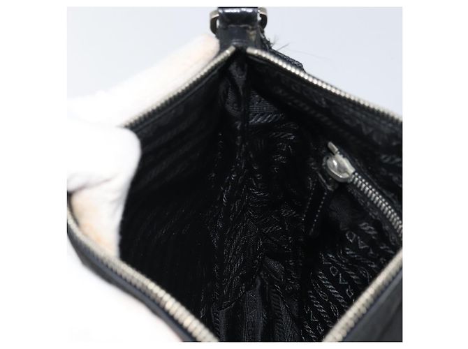 Borsa a Spalla PRADA in Nylon Pelle Nera Argento Autentica 169453 Nero - vista 20